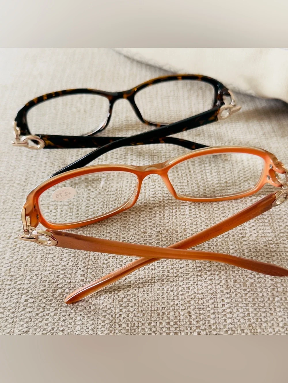 Reading Glasses 2 Pairs Coral Cognac Strength 2.75 New